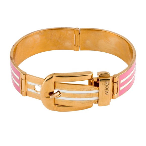 Gucci enameled Centennial buckle hinged bangle bracelet - Picture 5 of 5